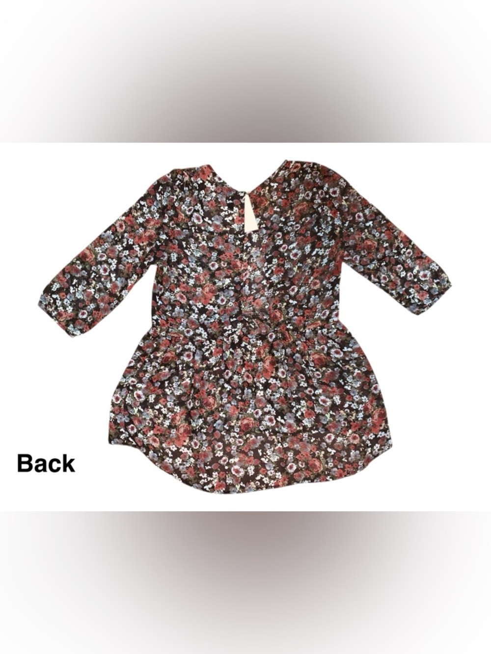 Full Tilt Floral Sheer Hi-Low Boho Style Top/Blouse Back Opening/Cutout Size M - Picture 6 of 13